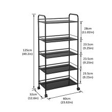 HOMEFORT 5-Tier Metal Rolling Utility Cart