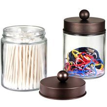 Apothecary Jars Bathroom Storage Organizer - Cute Qtip Dispenser Holder