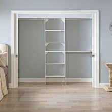Closet Organizer with Shelves, 25-Inch-Pure White