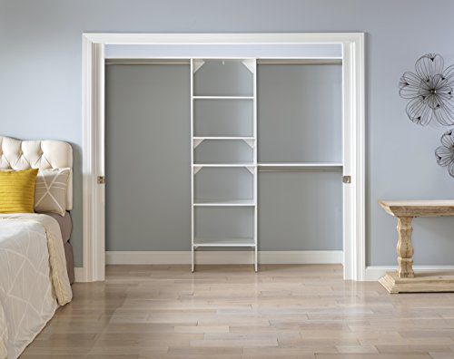 Closet Organizer with Shelves, 25-Inch-Pure White