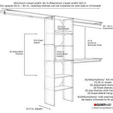 Closet Organizer with Shelves, 25-Inch-Pure White