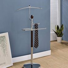 King's Brand Wood & Metal Suit Valet Rack Stand Organizer