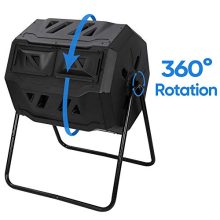 Large Composting Tumbler 43 Gallon – Twin Chamber Outdoor Rotating Compost Bin