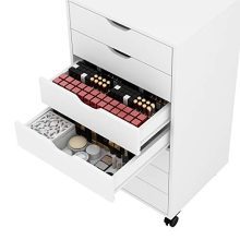 Wood Storage Dresser Cabinet with Wheels