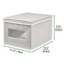 mDesign Soft Stackable Fabric Closet Storage Organizer