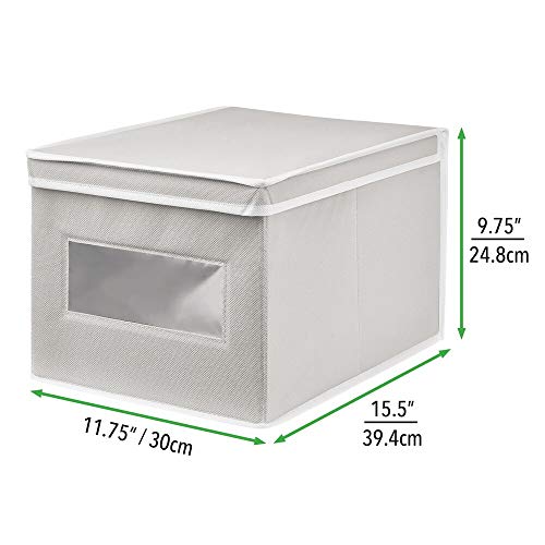 mDesign Soft Stackable Fabric Closet Storage Organizer