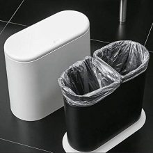 10 Liter White Modern Wastebasket Thin Trash Can