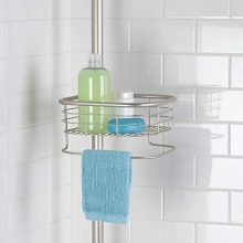 Metal Bathroom Shower Storage Constant Tension Pole Caddy