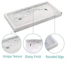 Emibele Marble White Resin Tray - Chic Jewelry and Cosmetic Organizer