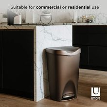 Umbra , Bronze Brim Large Kitchen Trash Stainless Steel