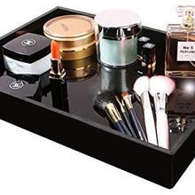 Waterproof Acrylic Vanity Tray Bathroom Organizer for Change, Coin, Key