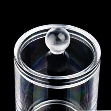 2 Pieces 10 Oz Plastic Cotton Swab Ball Pad Holder Clear Plastic Acrylic Jar