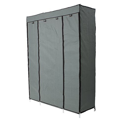 5-Layer Portable Clothes Wardrobe with Hanging Rack and 12 Storage
