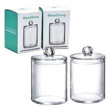 Qtip Holder Storage Canister Clear Plastic Acrylic Jar