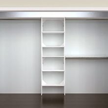 Closet Organizer with Shelves, 25-Inch-Pure White