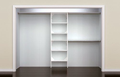 Closet Organizer with Shelves, 25-Inch-Pure White