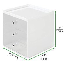 mDesign Stackable Plastic Eye Glass Storage Organizer Box Holder for Sunglasses