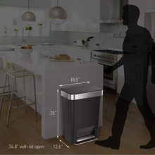 45 Liter Rectangular Kitchen Step Trash Can with Soft-Close Lid – Silent, Durable & Custom Fit Liners