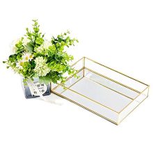 CHICHIC Gold Mirror Tray Jewelry Organizer Vanity Tray Jewelry
