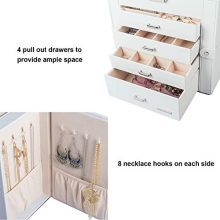 Huge Jewelry Box Mirrored Watch Organizer Necklace Ring