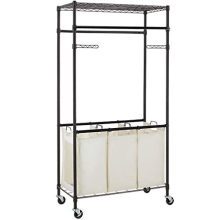 3 Compartment Laundry Sorter Hamper Heavy Duty