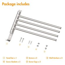 TONIAL Swivel Towel Bar 4-Arm Bathroom Towel Holder Wall-Mounted
