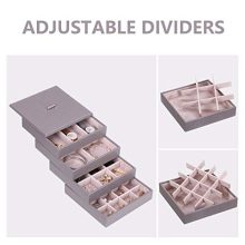 Jewelry Organizer Tray – Stackable Earring Storage with Lid, 32 Slots for Rings, Necklaces, and More