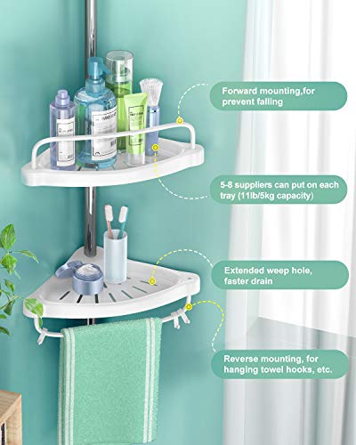 Constant Tension Stainless Steel Pole Organizer Shower Caddy