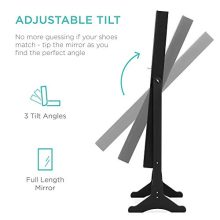 Greatest Alternative Full-Length Tilting Mirrored Jewelry Armoire with Velvet Lining – Lockable, 48 Necklace Hooks, Adjustable Tilt & Ample Storage