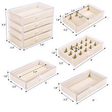Acrylic Jewelry Box with 4 Drawers