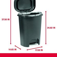 13-Gallon Step-On Lid Trash Can – Hands-Free Operation for Kitchen, Bathroom, and Office