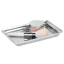 mDesign Metal Storage Organizer Tray for Bathroom Vanity Countertops