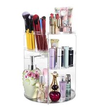 360° Rotating Makeup Organizer Carousel Vanity