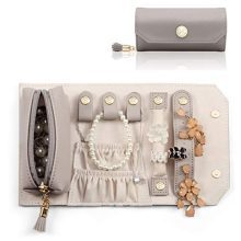 Vlando Small Travel Jewelry Roll Bag Organizer