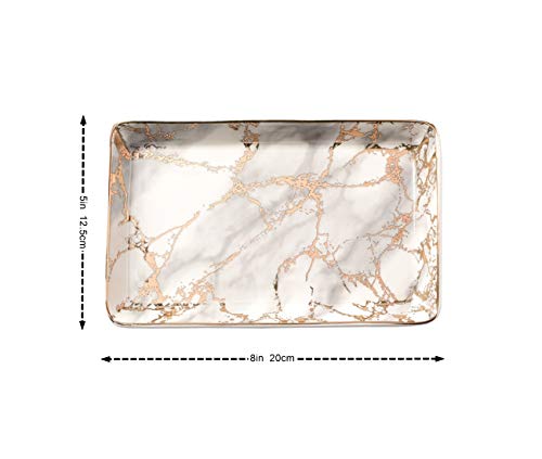 Jewelry Storage with the Nordic Golden Striped Marble Plate
