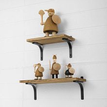 Rustic Wood Wall Storage Shelves for Home Decor Bedroom