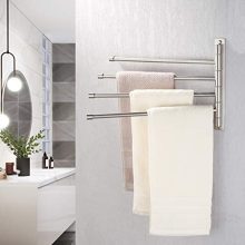 KES Swivel Towel Bar SUS Stainless Steel 4-Arm, Bathroom Swing Hanger