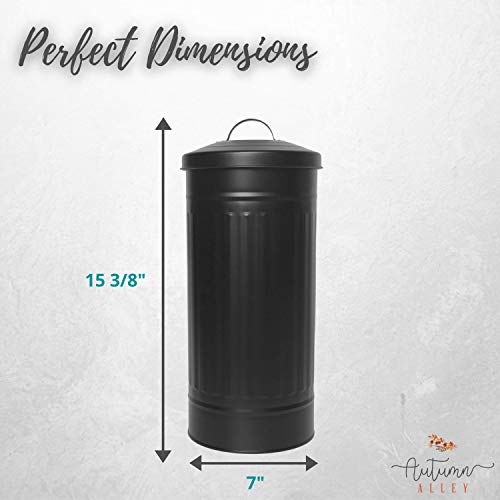 Autumn Alley Black Toilet Paper Reserve Holder Canister with Lid