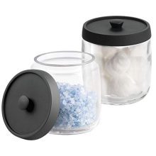 mDesign Bathroom Vanity Glass Storage Organizer Canister