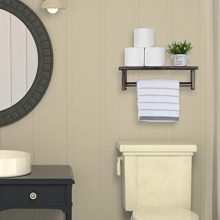 Transform Your Bathroom: Rustic Towel Rack with Shelf – Stainless Steel Farmhouse Storage
