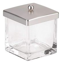 mDesign Modern Glass Square Bathroom Vanity Countertop Storage Organizer