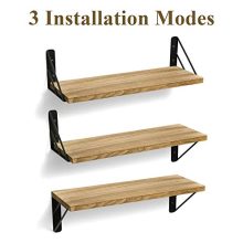 BAYKA Floating Shelves Wall Mounted, Rustic Wood Wall Shelves Decor