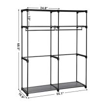 Closet Storage Organizer Portable Wardrobe with Hanging Rods