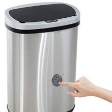 13 Gallon Touch-Free Automatic Stainless-Steel Trash