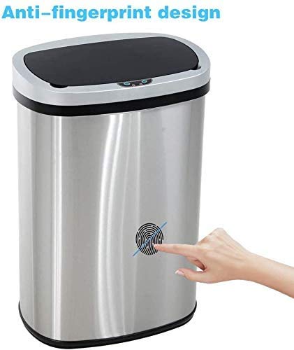 13 Gallon Touch-Free Automatic Stainless-Steel Trash