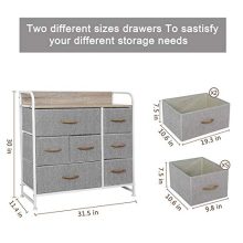 Wide Chest of Drawers with Wooden Top & Handles