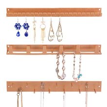 MyGift Wall Mounted Rose Gold Metal Jewelry Organizer Racks