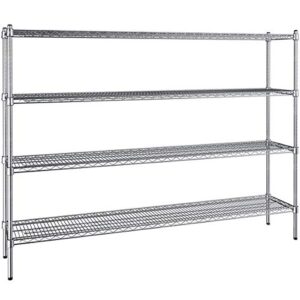 14 inch x 72 inch Chrome 4 Shelf Kit with 54 inch Posts.