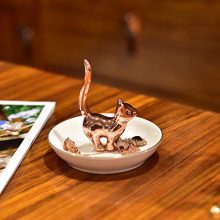 POMIDEA Cat Luck Cutie Ceramic Ring Holder Jewelry