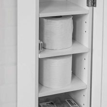 Haotian ,White Free Standing Wooden Bathroom Toilet Paper